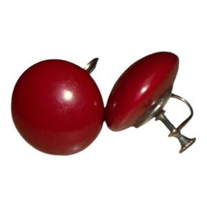 Vintage Red Screwback Earrings